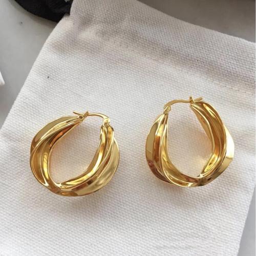 304 Stainless Steel Lever Back Earring, gold color plated, fashion jewelry & for woman, 10x30mm, Sold By Pair