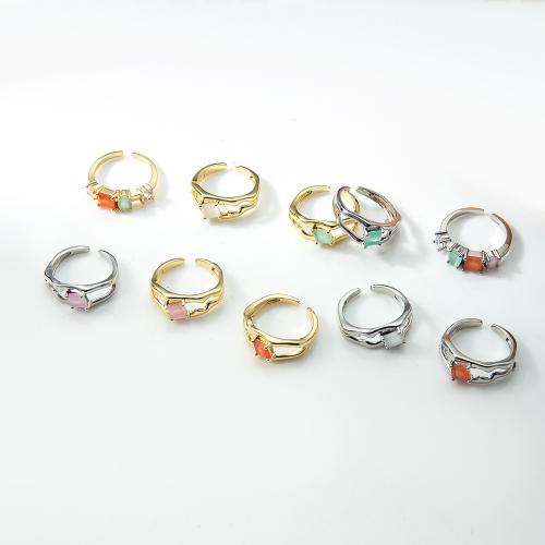 Messing Fingerring, plattiert, Modeschmuck, goldfarben, frei von Nickel, Blei & Kadmium, verkauft von PC