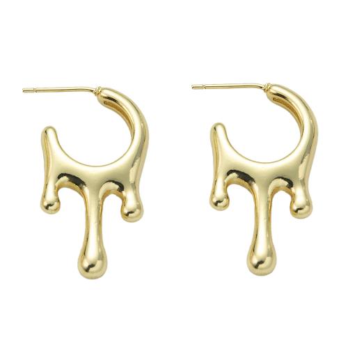 Brass Stud Earring, plated, fashion jewelry, golden, nickel, lead & cadmium free, 21x4.70x33.10mm, Sold By Pair