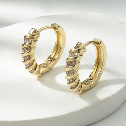 Laiton Leverback boucle d'oreille, Placage, bijoux de mode & pavé de micro zircon, plus de couleurs à choisir, protéger l'environnement, sans nickel, plomb et cadmium, 18.20x4x17.10mm, Vendu par paire