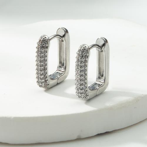 Laiton Leverback boucle d'oreille, Placage, bijoux de mode & avec strass, plus de couleurs à choisir, protéger l'environnement, sans nickel, plomb et cadmium, 12.20x3x13.80mm, Vendu par paire