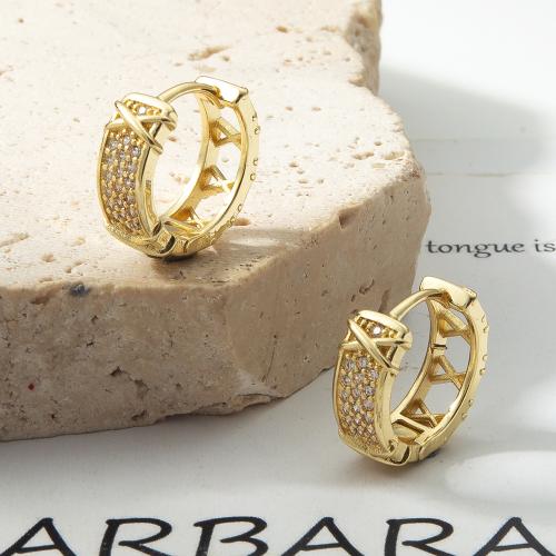 Brass Leverback Earring, plated, fashion jewelry & micro pave cubic zirconia, gold, nickel, lead & cadmium free, 16.10x5.92x15.10mm, Sold By Pair