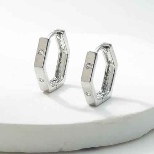 Pendientes de Palanca Hacia Atrás en Latón, metal, chapado, Joyería & con diamantes de imitación, más colores para la opción, libre de níquel, plomo & cadmio, 15x2.70x13.50mm, Vendido por Par