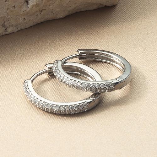 Pendientes de Palanca Hacia Atrás en Latón, metal, chapado, Joyería & micro arcilla de zirconia cúbica, más colores para la opción, libre de níquel, plomo & cadmio, 20x2.80x19.30mm, Vendido por Par