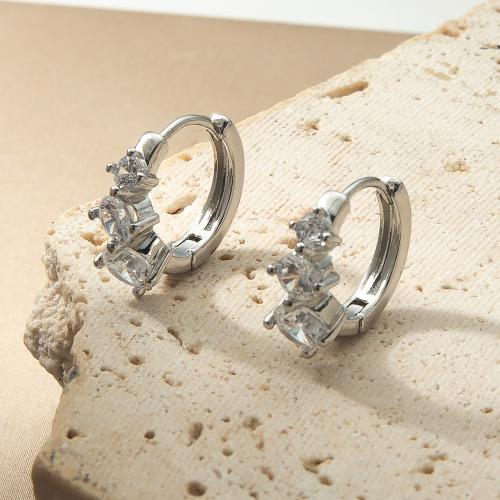 Brass Leverback Earring, plated, fashion jewelry & micro pave cubic zirconia, more colors for choice, nickel, lead & cadmium free, 16.60x6.50x13.95mm, Sold By Pair