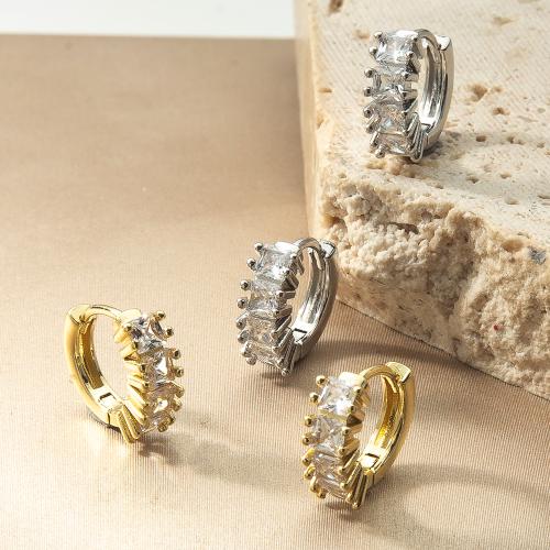 Brass Leverback Earring, plated, fashion jewelry & micro pave cubic zirconia, more colors for choice, nickel, lead & cadmium free, 13.70x4.60x12mm, Sold By Pair