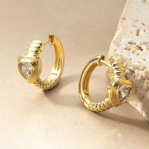 Brass Leverback Earring, plated, fashion jewelry & micro pave cubic zirconia, more colors for choice, nickel, lead & cadmium free, 17.71x8.10x15.60mm, Sold By Pair