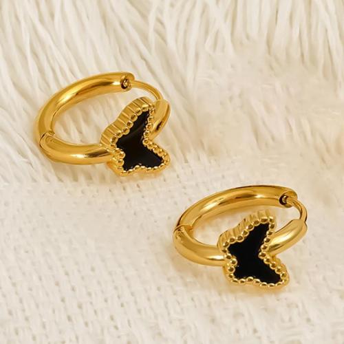 Stainless Steel Lever Back Earring, 304 Stainless Steel, with Acrylic, 18K gold plated, fashion jewelry & for woman, Sold By Pair