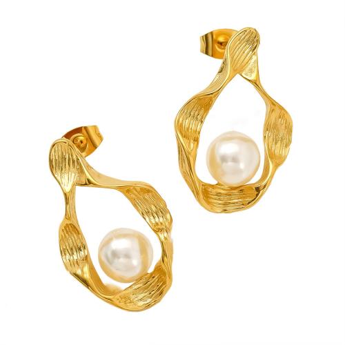 Stainless Steel Stud Earrings, 304 Stainless Steel, 18K gold plated, different styles for choice & for woman & hollow, Sold By Pair