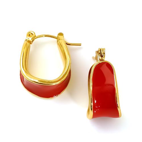 Stainless Steel Lever Back Earring, 304 Stainless Steel, 18K gold plated, different styles for choice & for woman & enamel, more colors for choice, Sold By Pair