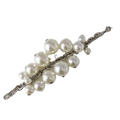 Fashion Stainless Steel Jewelry Sets, 304 Stainless Steel, with ABS Plastic Pearl, plated, fashion jewelry & for woman, Sold By PC