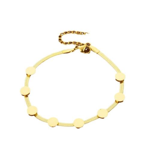 Titanium Steel Bracelet & Bangle, plated, fashion jewelry & for woman, golden, Length:Approx 17.8 cm, Sold By PC