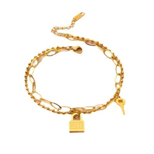 Pulsera de acero de titanio, Partículas de acero, chapado, Joyería & para mujer, más colores para la opción, longitud:aproximado 17.8 cm, Vendido por UD