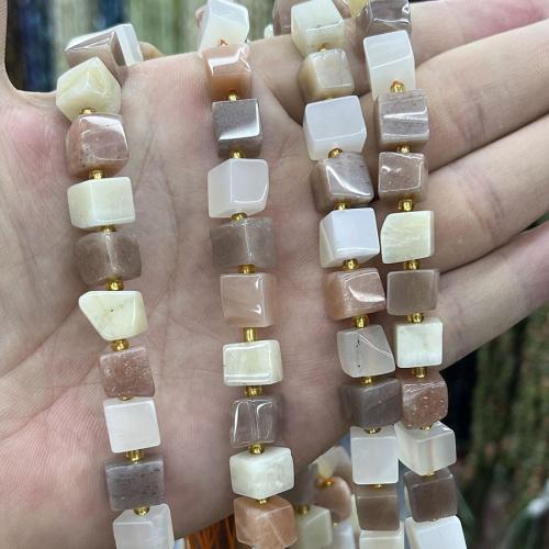 Natural Moonstone Beads, Square, DIY, mixed colors, 8-9mm, Sold Per Approx 38 cm Strand