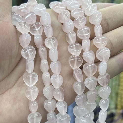 Rose Quartz Beads, Heart, DIY, pink, 10mm, Sold Per Approx 38 cm Strand