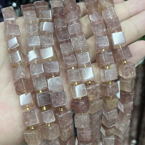 Strawberry Quartz Beads, with Seedbead, Square, DIY, mixed colors, Sold Per Approx 38 cm Strand