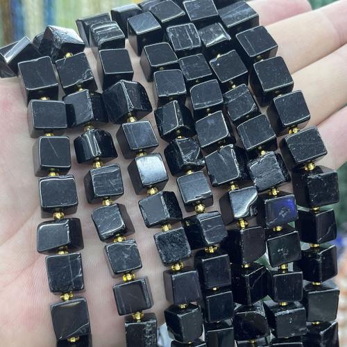 Schorl Beads, Square, DIY, black, Sold Per Approx 38 cm Strand