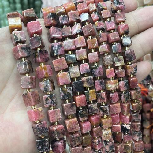 Natural Rhodonite Beads, Square, DIY, mixed colors, Sold Per Approx 38 cm Strand
