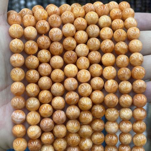 Calcite Beads, Round, DIY, orange, Sold Per Approx 38 cm Strand