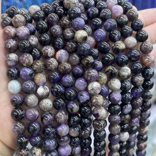 Gemstone Jewelry Beads, Charoite, Round, DIY, purple, Sold Per Approx 38 cm Strand