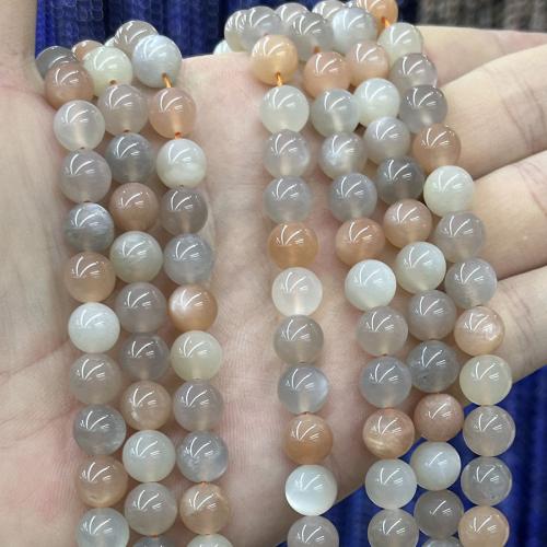 Natural Moonstone Beads, Round, DIY, multi-colored, Sold Per Approx 38 cm Strand