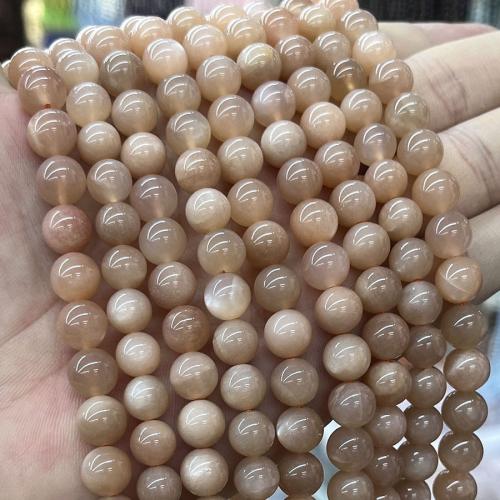 Gemstone Jewelry Beads, Sunstone, Round, DIY, brown, Sold Per Approx 38 cm Strand