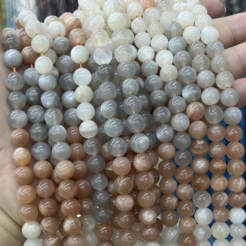 Natural Moonstone Beads, Round, DIY, multi-colored, Sold Per Approx 38 cm Strand