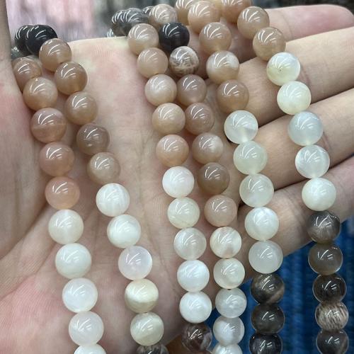 Natural Moonstone Beads, Round, DIY, multi-colored, Sold Per Approx 38 cm Strand