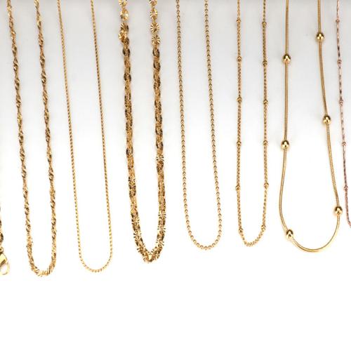 Titanium Steel Necklace, Vacuum Ion Plating, different styles for choice & for woman, Length:Approx 16-20 Inch, Sold By PC