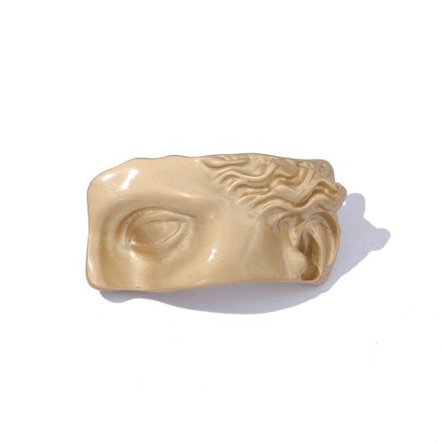 aleación de zinc broche, Cara, chapado en color dorado, diferentes estilos para la opción & para mujer, Vendido por UD