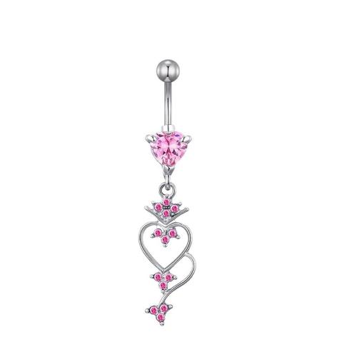 304 Edelstahl Bauchnabelpiercing, unisex & verschiedene Stile für Wahl & Micro pave Zirkonia, belly ring length 20-80mm, verkauft von PC