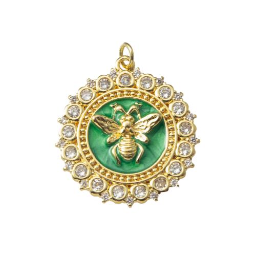 Rhinestone Brass Pendants, plated, fashion jewelry & enamel & with rhinestone, more colors for choice, nickel, lead & cadmium free, 26.80x3.60x32.40mm, Sold By PC