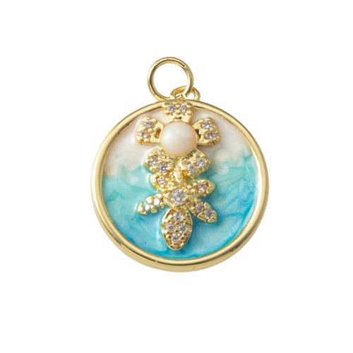 Rhinestone Brass Pendants, with Plastic Pearl, plated, fashion jewelry & enamel & with rhinestone, more colors for choice, nickel, lead & cadmium free, 19.10x3.90x24.50mm, Sold By PC