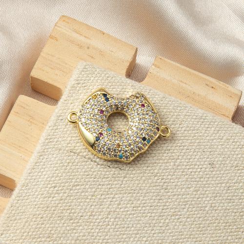 Brass Jewelry Connector, plated, fashion jewelry & with rhinestone & 1/1 loop, more colors for choice, nickel, lead & cadmium free, 24x3.40x17.55mm, Sold By PC