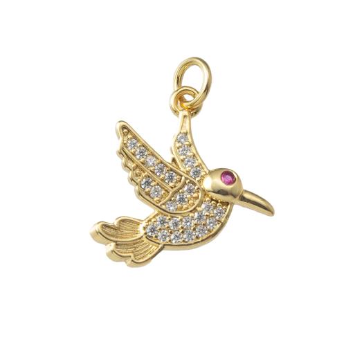 Rhinestone Brass Pendants, Bird, plated, fashion jewelry & with rhinestone, more colors for choice, nickel, lead & cadmium free, 17.20x2.50x20.40mm, Sold By PC