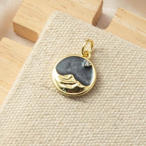 Rhinestone Brass Pendants, plated, fashion jewelry & enamel & with rhinestone, more colors for choice, nickel, lead & cadmium free, 12.20x2.30x17.60mm, Sold By PC