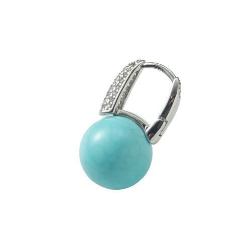 Brass Leverback Earring, with Gemstone, plated, fashion jewelry & with rhinestone, more colors for choice, nickel, lead & cadmium free, 12.56x12.56x22.60mm, Sold By Pair