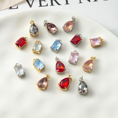 Cubic Zirconia Micro Pave Brass Pendant, plated, fashion jewelry & micro pave cubic zirconia, more colors for choice, nickel, lead & cadmium free, 8.10x6.75x16mm, Sold By PC