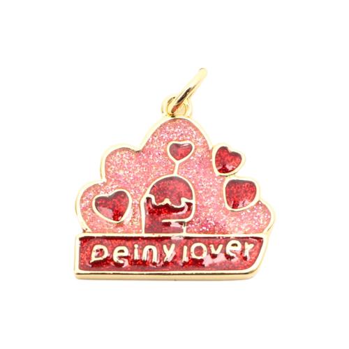 Brass Jewelry Pendants, DIY & enamel, golden, 16x18x2mm, Sold By PC