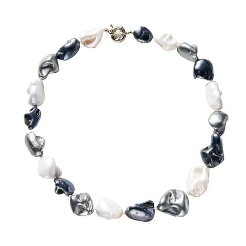 Plastic Pearl Necklace, with Tibetan Style, plated, fashion jewelry & for woman, more colors for choice, Length:Approx 40 cm, Sold By PC