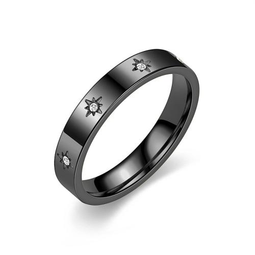Rhinestone Stainless Steel Finger Ring, 304 Stainless Steel, plated, fashion jewelry & Unisex & with rhinestone, more colors for choice, Sold By PC
