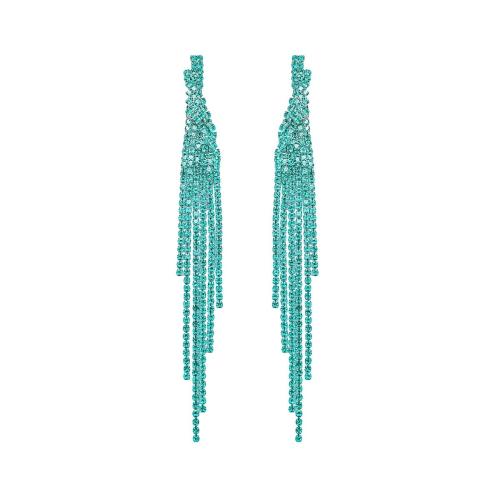 Brass Drop Earring, fashion jewelry & for woman & with rhinestone, more colors for choice, Sold By Pair