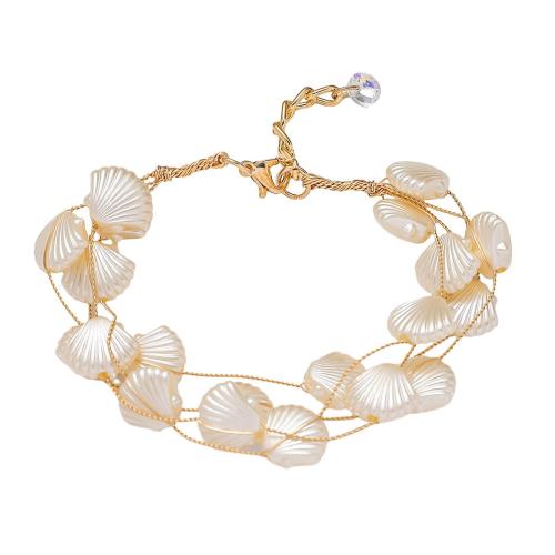 Bracelets en laiton, avec Plastique ABS perle, Placage, bijoux de mode & pour femme, Vendu par PC