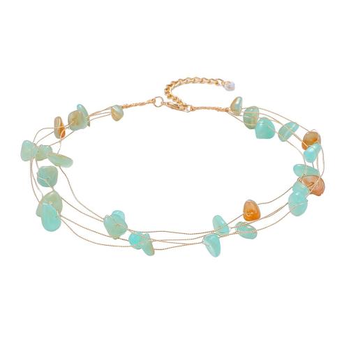 Brass Necklace, with Acrylic, plated, fashion jewelry & for woman, Sold By PC