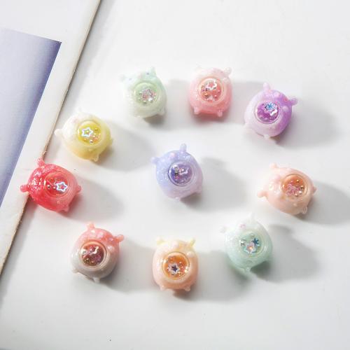 Resin Jewelry Beads, with Plastic Pearl, DIY, more colors for choice, 15.30x12x17.95mm, Inner Diameter:Approx 1mm, Sold By PC