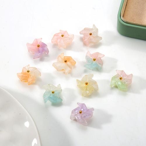 Resin Jewelry Beads, with Brass, Pinwheel, DIY, more colors for choice, 15.50x9.50x15.50mm, Inner Diameter:Approx 1mm, Sold By PC