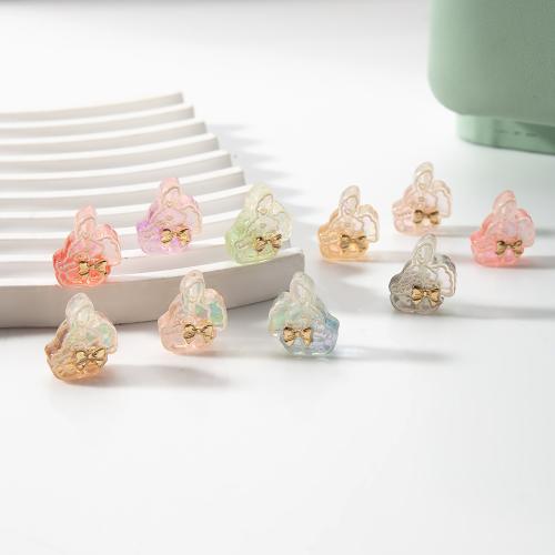 Resin Jewelry Beads, with Brass, DIY, more colors for choice, 14.75x7.10x17.35mm, Sold By PC