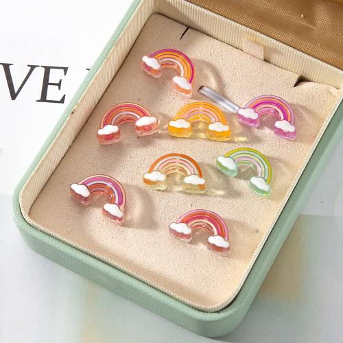 Resin Jewelry Beads, Rainbow, DIY & enamel, more colors for choice, 17.60x5.80x10.25mm, Sold By PC