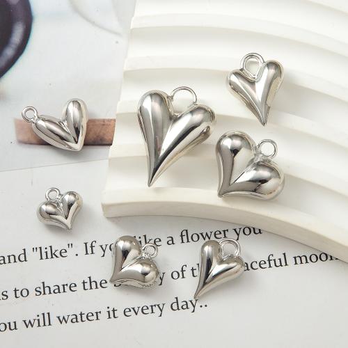 Brass Heart Pendants, plated, DIY, more colors for choice, nickel, lead & cadmium free, 20.20x10x19mm, Sold By PC
