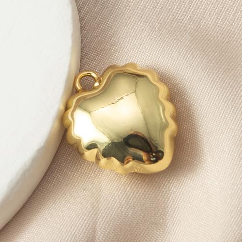 Brass Heart Pendants, plated, DIY, gold, nickel, lead & cadmium free, 16.75x9.10x20.75mm, Sold By PC